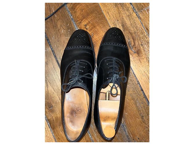John Lobb Scarpe Oxford Richelieu Pelle Nera - vista 3