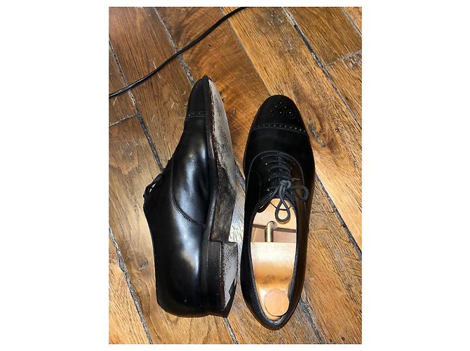 John Lobb Scarpe Oxford Richelieu Pelle Nera - vista 4