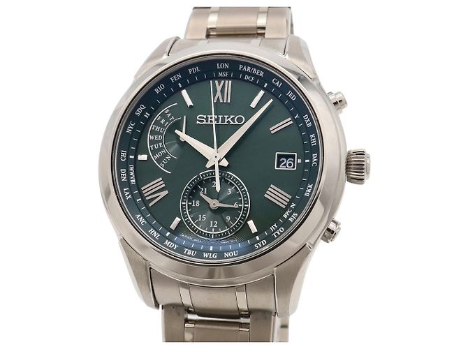 Orologio Seiko Brightz World Time Date Quadrante Verde - vista 5