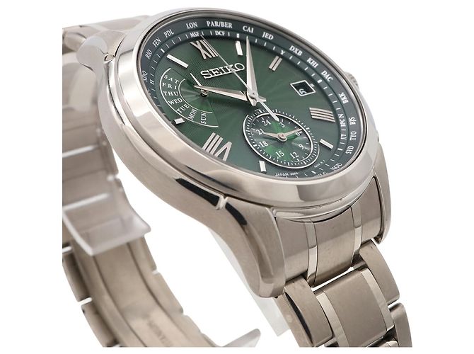 Orologio Seiko Brightz World Time Date Quadrante Verde - vista 6