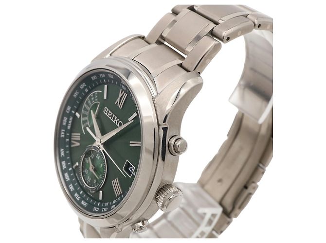 Orologio Seiko Brightz World Time Date Quadrante Verde - vista 7