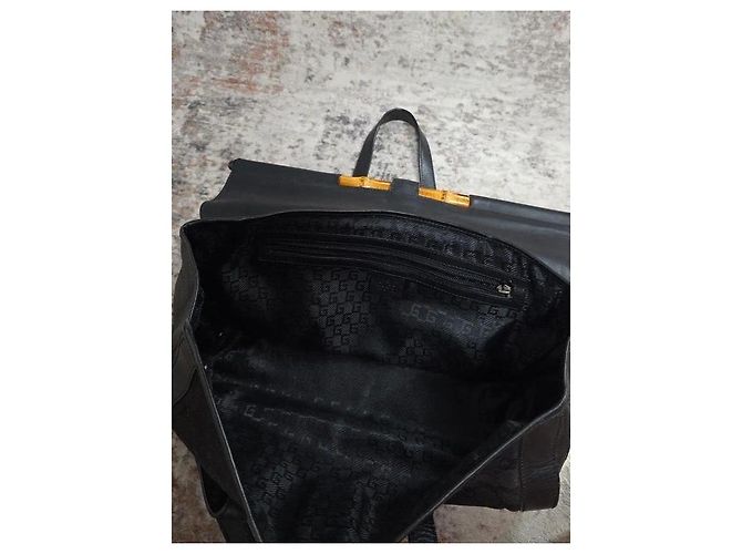 Borsa Gucci Bamboo Bullet in pelle nera - vista 11