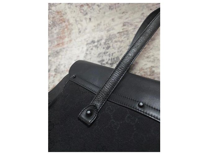 Borsa Gucci Bamboo Bullet in pelle nera - vista 15