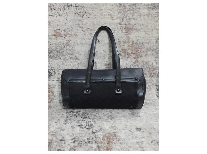 Borsa Gucci Bamboo Bullet in pelle nera - vista 3