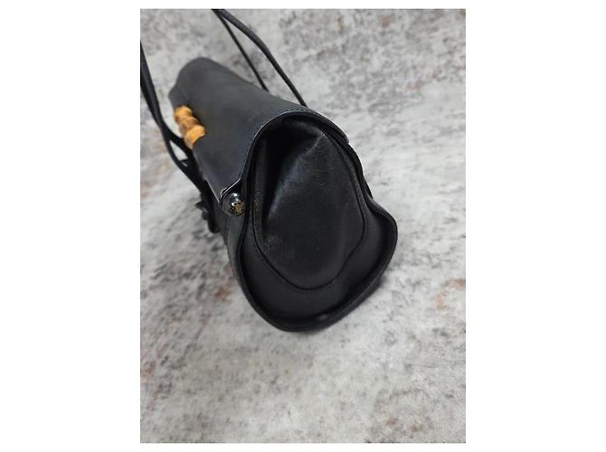 Borsa Gucci Bamboo Bullet in pelle nera - vista 5