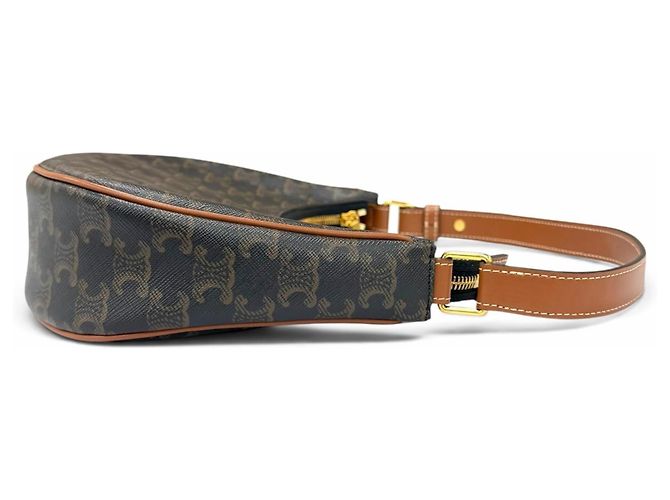 Céline Borsa a tracolla Celine Ava in pelle marrone - vista 3