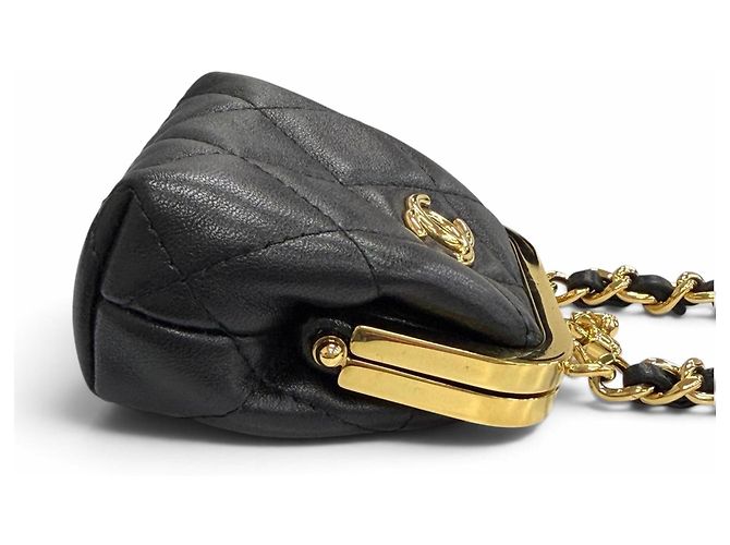 Chanel Coco Mark Mini Chain Schultertasche aus Lammleder gesteppt - Ansicht 4