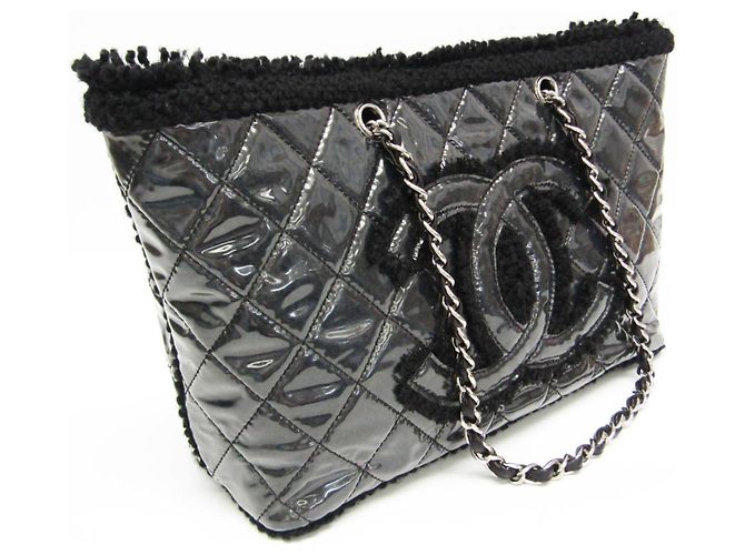 Borsa a tracolla Chanel in Toile vernice con catena A47155 - vista 10