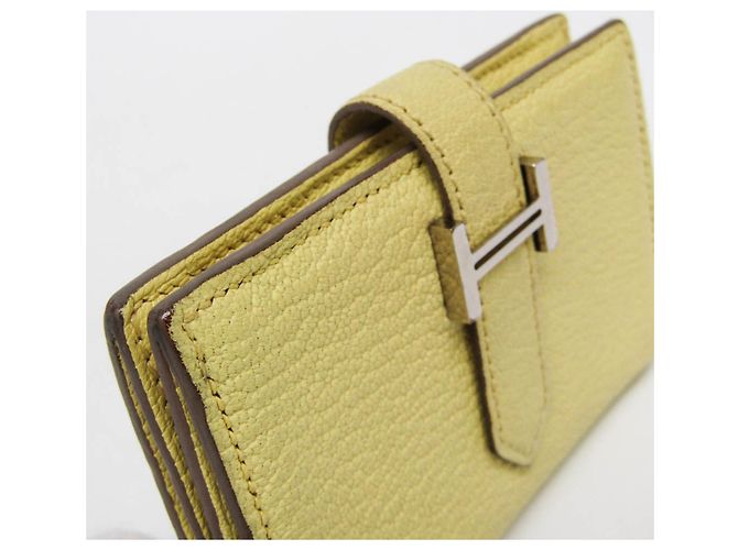 Béarn Hermès Hermes Bearn Mini Wallet in Lemon Yellow - Ansicht 9