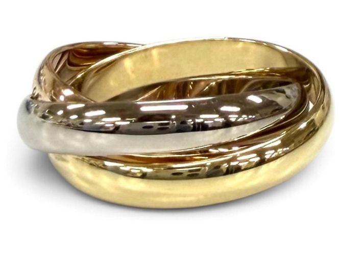 Anello Cartier Trinity in oro rosa bianco e giallo - vista 3