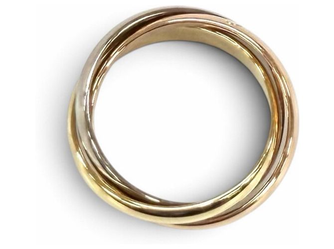 Anello Cartier Trinity in oro rosa bianco e giallo - vista 4