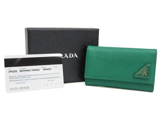 Prada Saffiano 2PG222 Schlüsselfach in Green - Ansicht 2