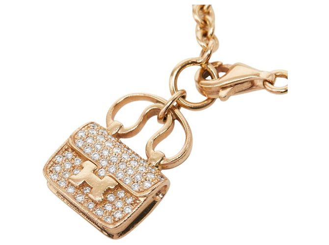 Hermès Bracciale con Charm Hermes 18K Pink Gold Diamante - vista 3