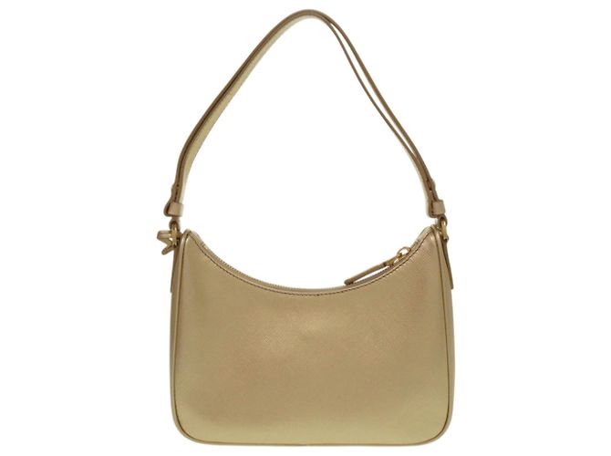 Borsa a tracolla Prada in pelle Saffiano oro - vista 3