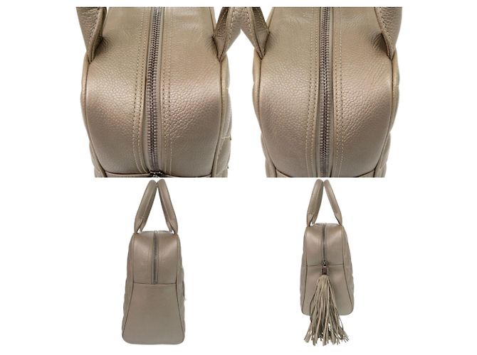Borsa Chanel in pelle Caviar Champagne - vista 5