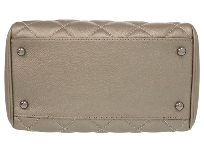 Borsa Chanel in pelle Caviar Champagne - vista 6