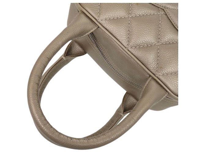 Borsa Chanel in pelle Caviar Champagne - vista 7