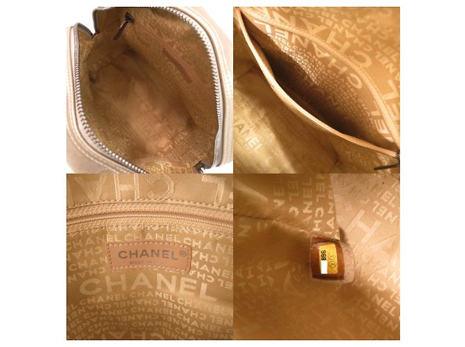 Borsa Chanel in pelle Caviar Champagne - vista 8