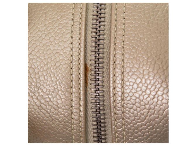 Borsa Chanel in pelle Caviar Champagne - vista 9