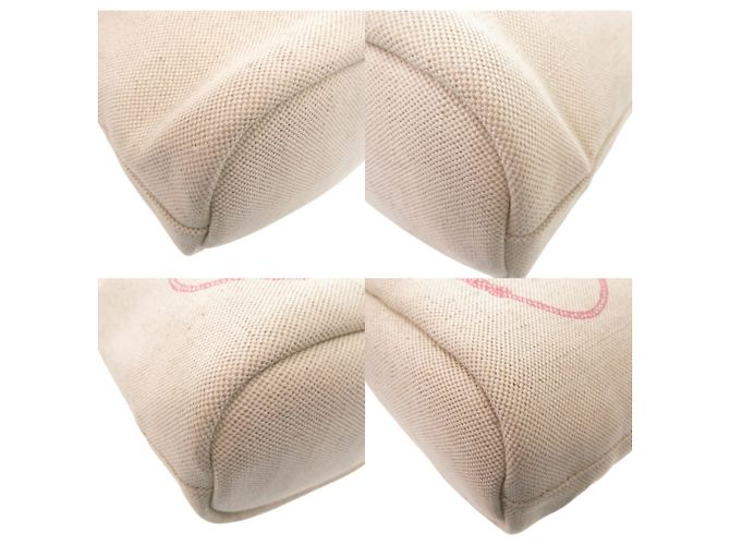 Borsa a sacco Prada in tela beige e rosa - vista 4