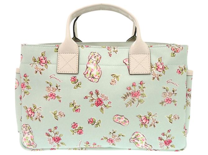 Borsa a mano a forma di cane floreale Gucci per bambini in Mint Blue - vista 3