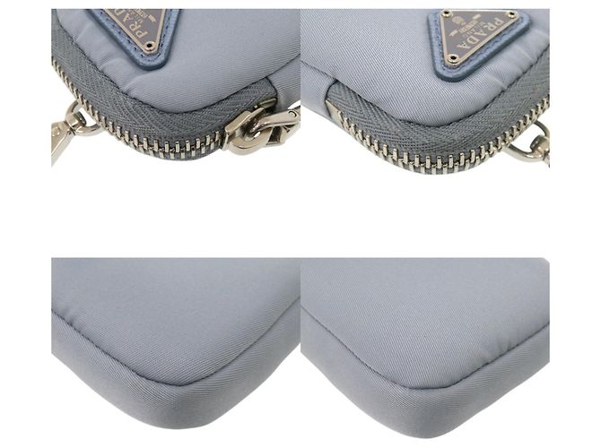Prada Logo Nylon Handtaschen-Pouch in Blau - Ansicht 3