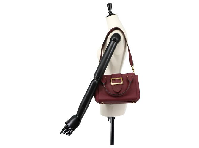 Borsa a mano Burberry in pelle Bordeaux - vista 10