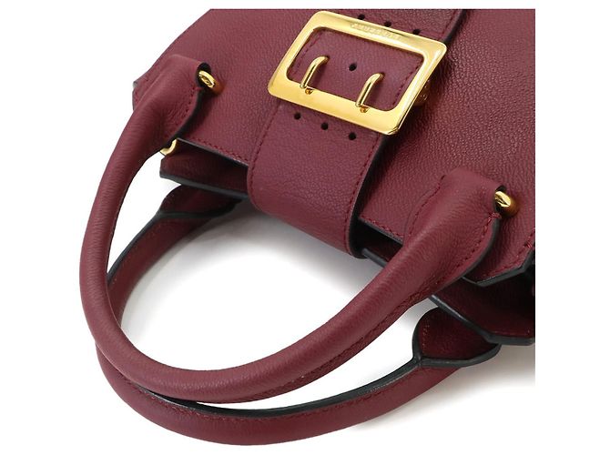 Borsa a mano Burberry in pelle Bordeaux - vista 5