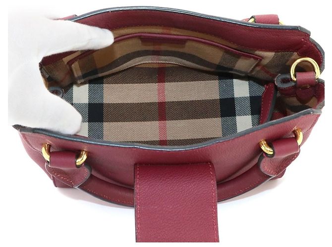 Borsa a mano Burberry in pelle Bordeaux - vista 6