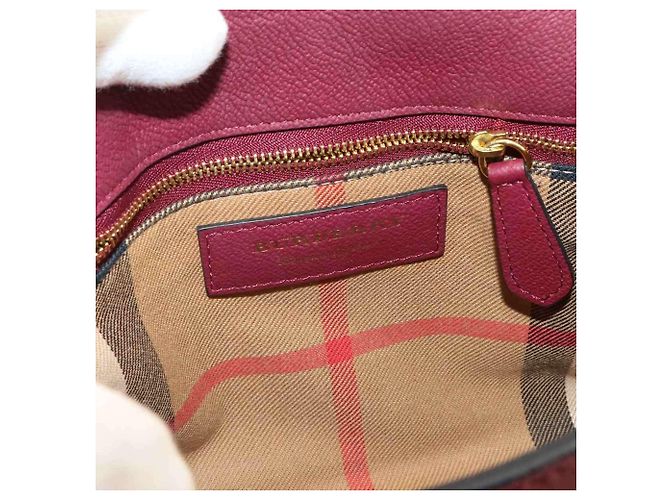 Borsa a mano Burberry in pelle Bordeaux - vista 7