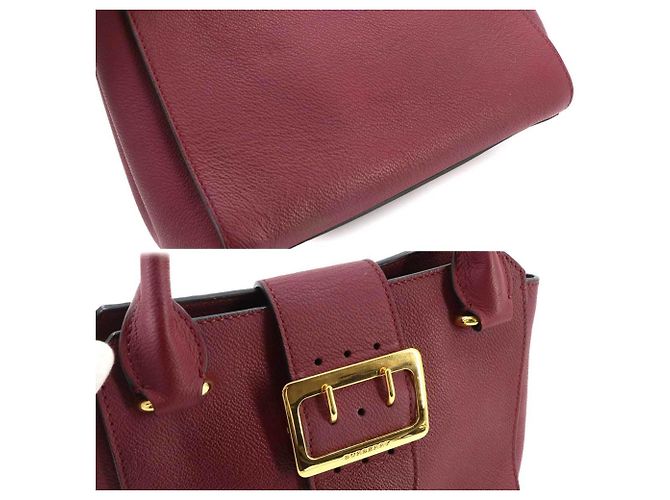 Borsa a mano Burberry in pelle Bordeaux - vista 8
