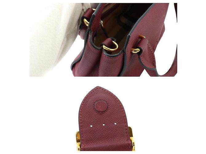 Borsa a mano Burberry in pelle Bordeaux - vista 9