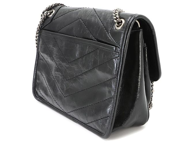 Autre Marque Borsa a tracolla Saint Laurent Niki Baby Chain in pelle nera - vista 3