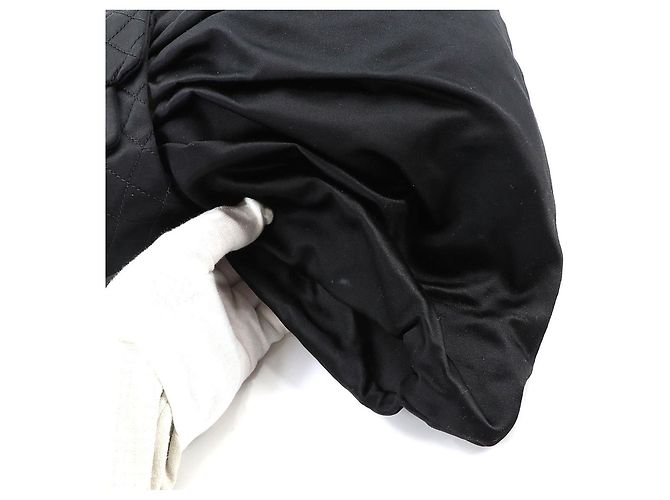 Borsa a tracolla Chanel 2.55 con catena a nastro in raso nero - vista 8