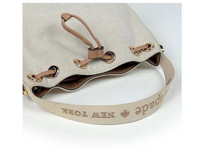Borsa Kate Spade in tela beige - vista 7
