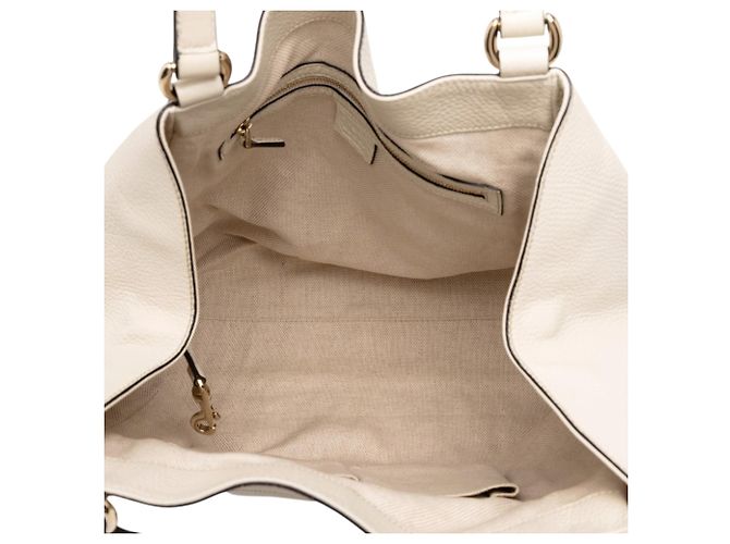 Borsa Tote Gucci Soho Cellarius media in pelle di vitello bianca - vista 4