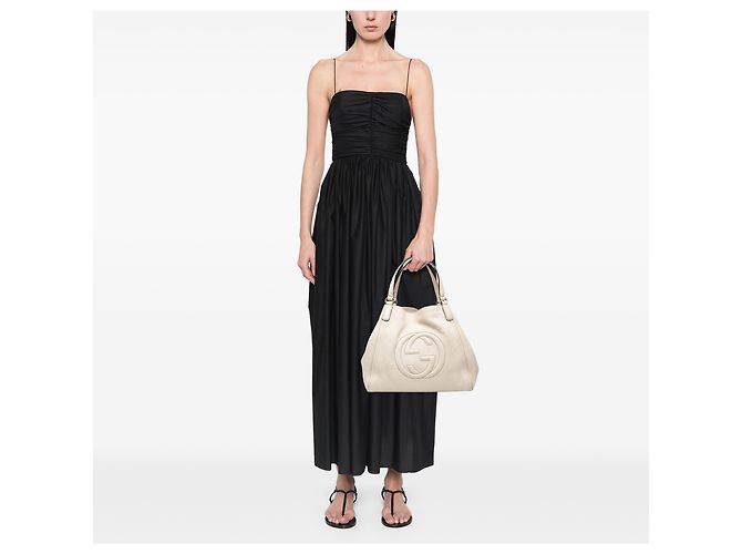 Borsa Tote Gucci Soho Cellarius media in pelle di vitello bianca - vista 6