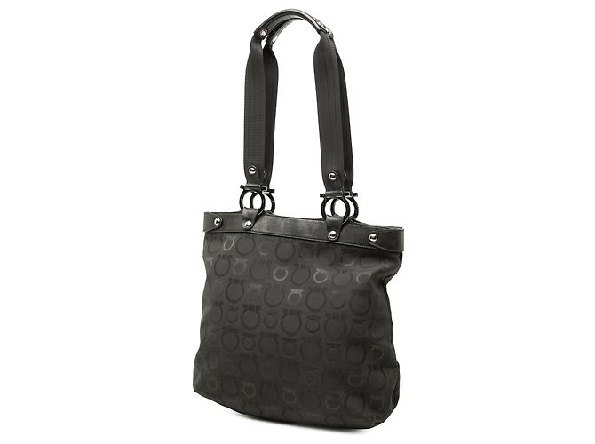 Salvatore Ferragamo Ferragamo Gancini Canvas Tote Schwarz - Ansicht 2