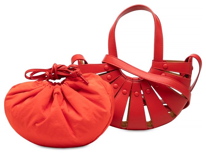 Bottega Veneta Borsa The Shell Piccola in pelle di vitello rossa - vista 7