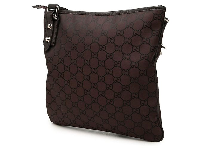 Borsa a tracolla Gucci Jolicoeur in nylon GG marrone - vista 2