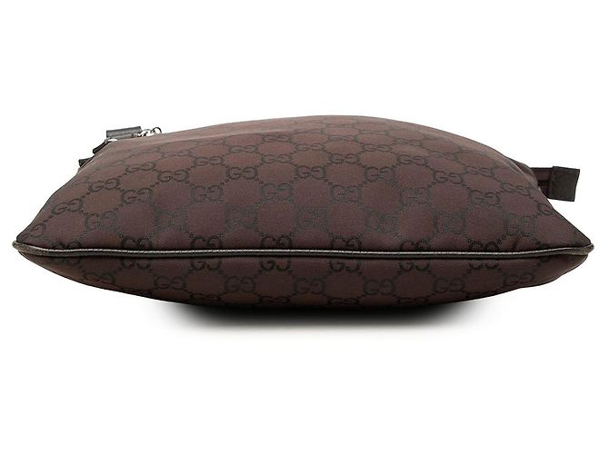Borsa a tracolla Gucci Jolicoeur in nylon GG marrone - vista 3