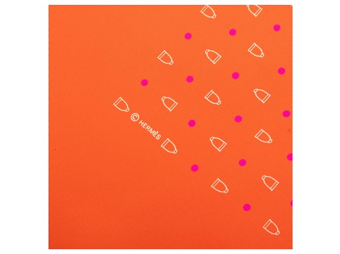 Hermès Seidentuch Orange Equestrian Print 90 - Ansicht 3