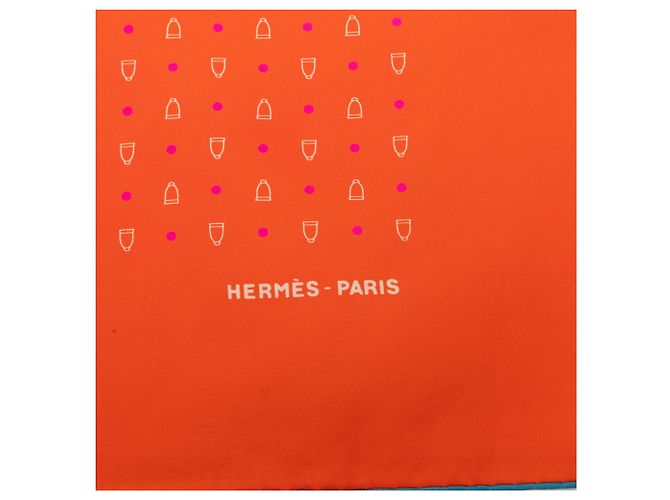 Hermès Seidentuch Orange Equestrian Print 90 - Ansicht 5