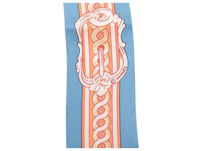 Twilly in seta Hermès Blue Bride de Cour - vista 2