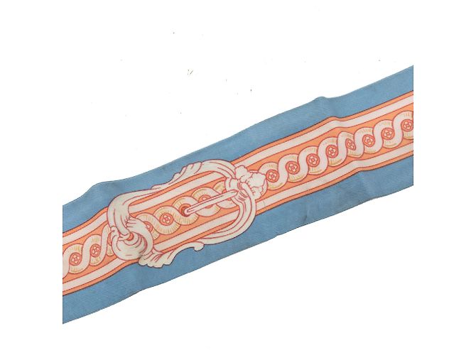 Twilly in seta Hermès Blue Bride de Cour - vista 5