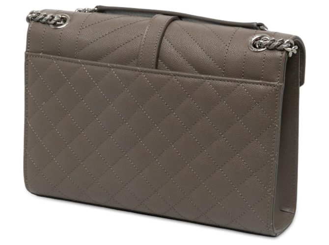 Autre Marque Borsa a Busta Saint Laurent Brown Medium Grain De Poudre Triquilt Monogram - vista 2