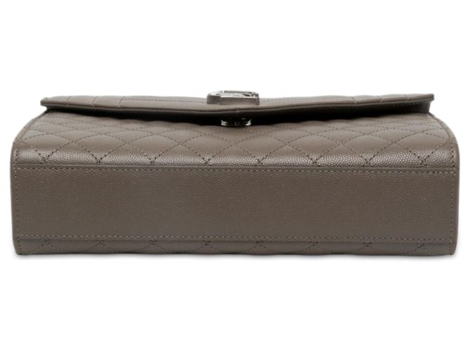 Autre Marque Borsa a Busta Saint Laurent Brown Medium Grain De Poudre Triquilt Monogram - vista 3
