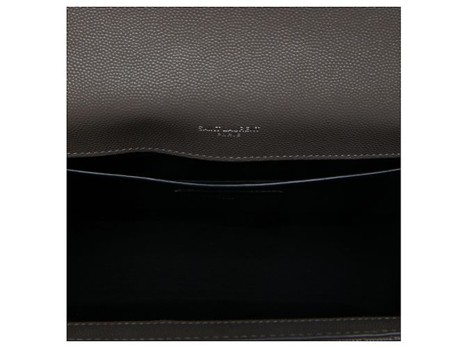 Autre Marque Borsa a Busta Saint Laurent Brown Medium Grain De Poudre Triquilt Monogram - vista 4
