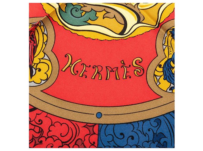 Foulard di seta Hermès Green Animaux Solaires 90 - vista 4