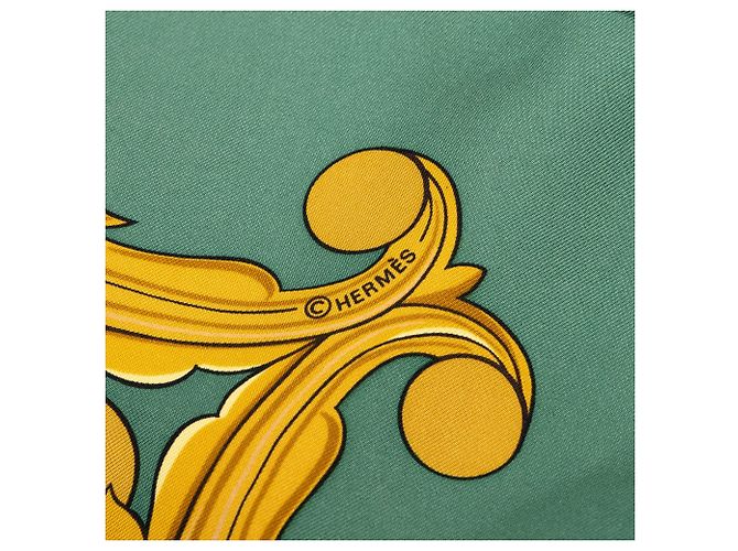 Foulard di seta Hermès Green Animaux Solaires 90 - vista 6